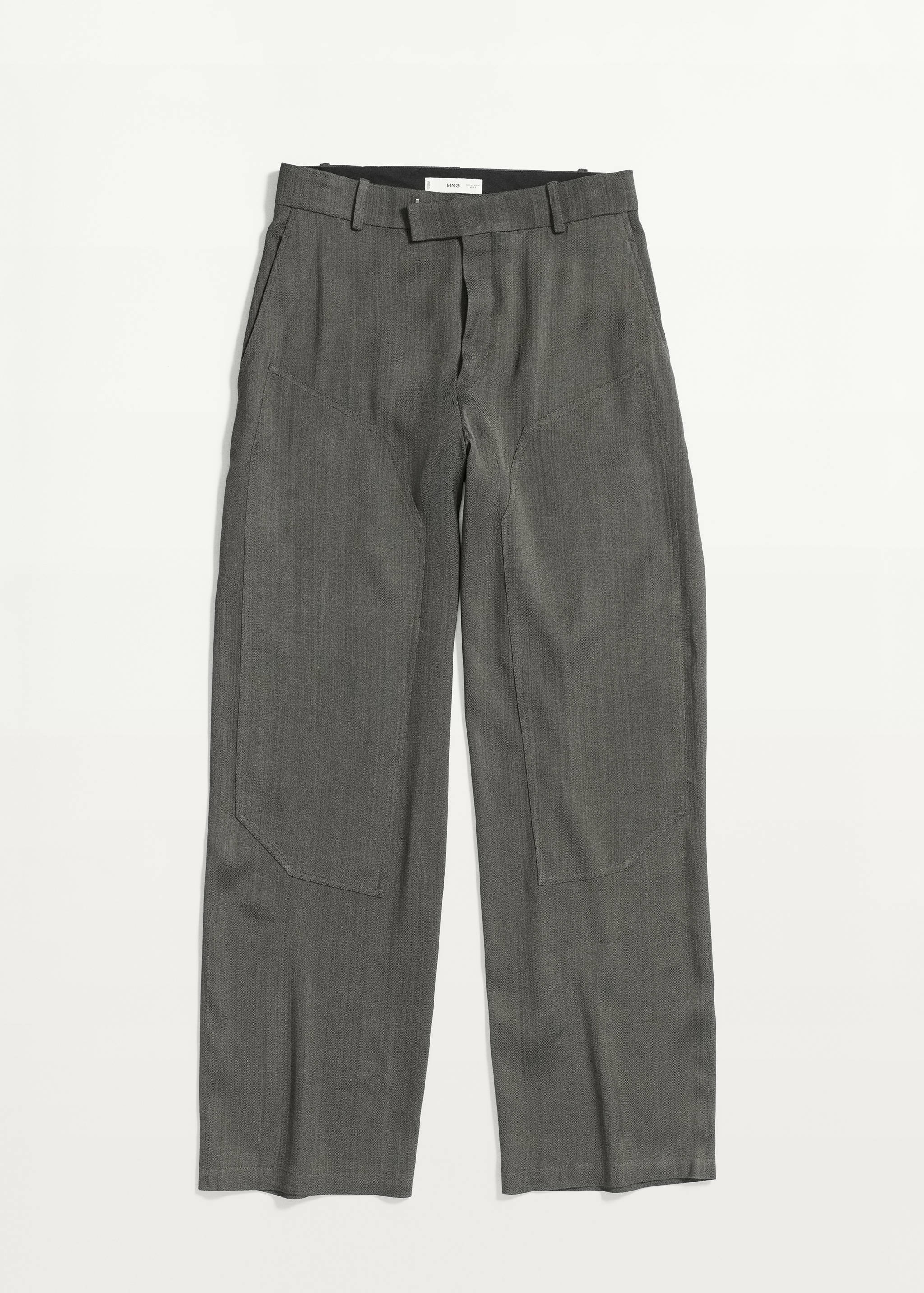 Straight-leg suit trousers with stitching details - Medium plane