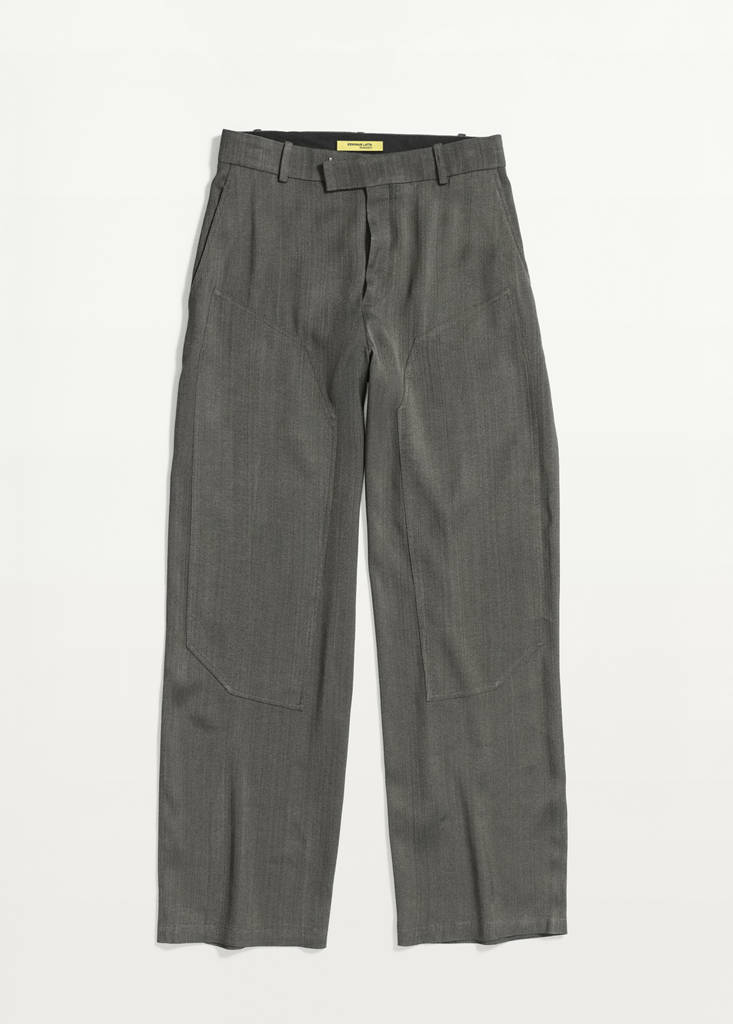 Straight-leg suit trousers with stitching details — Black