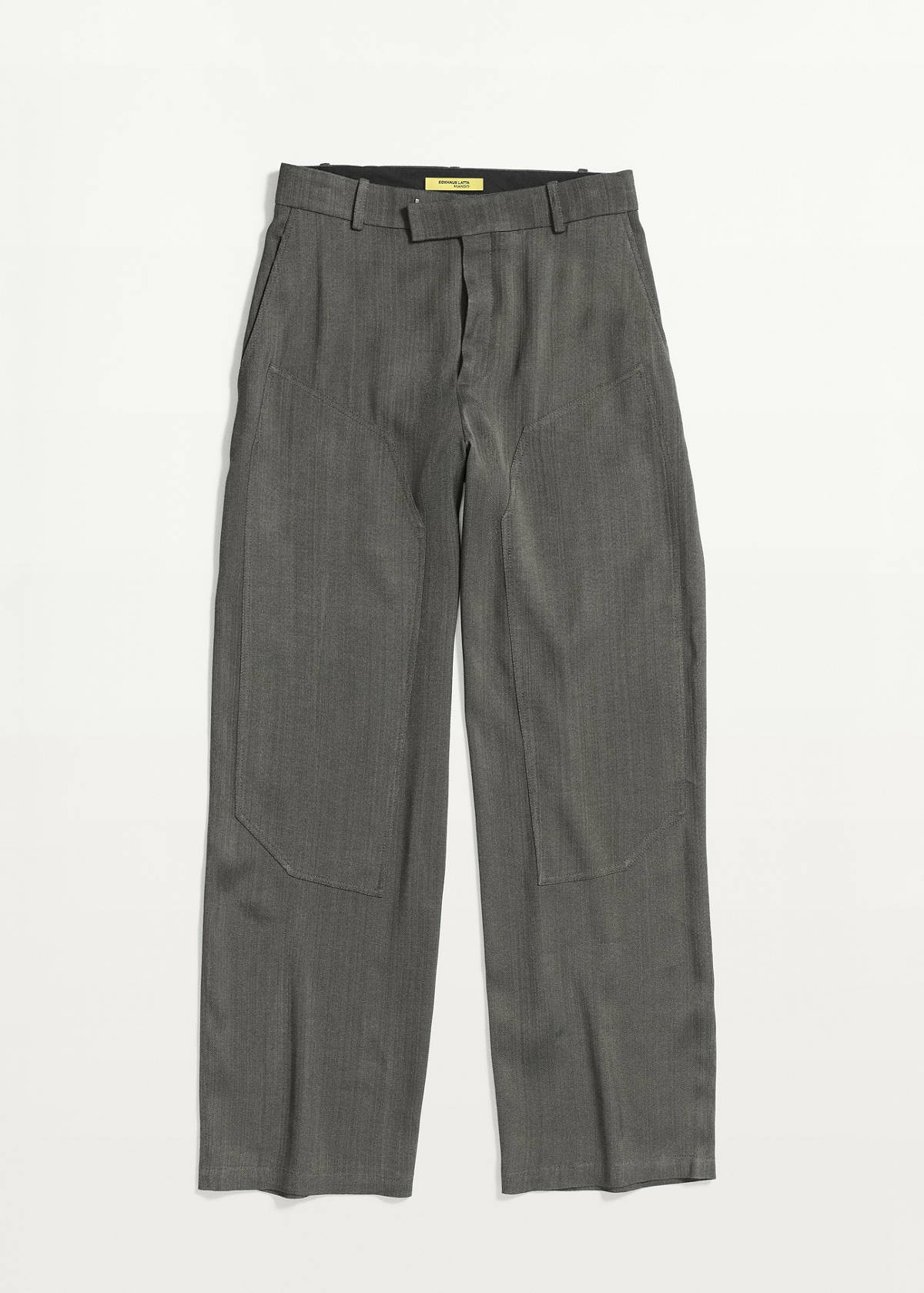 Straight-leg suit trousers with stitching details — Black