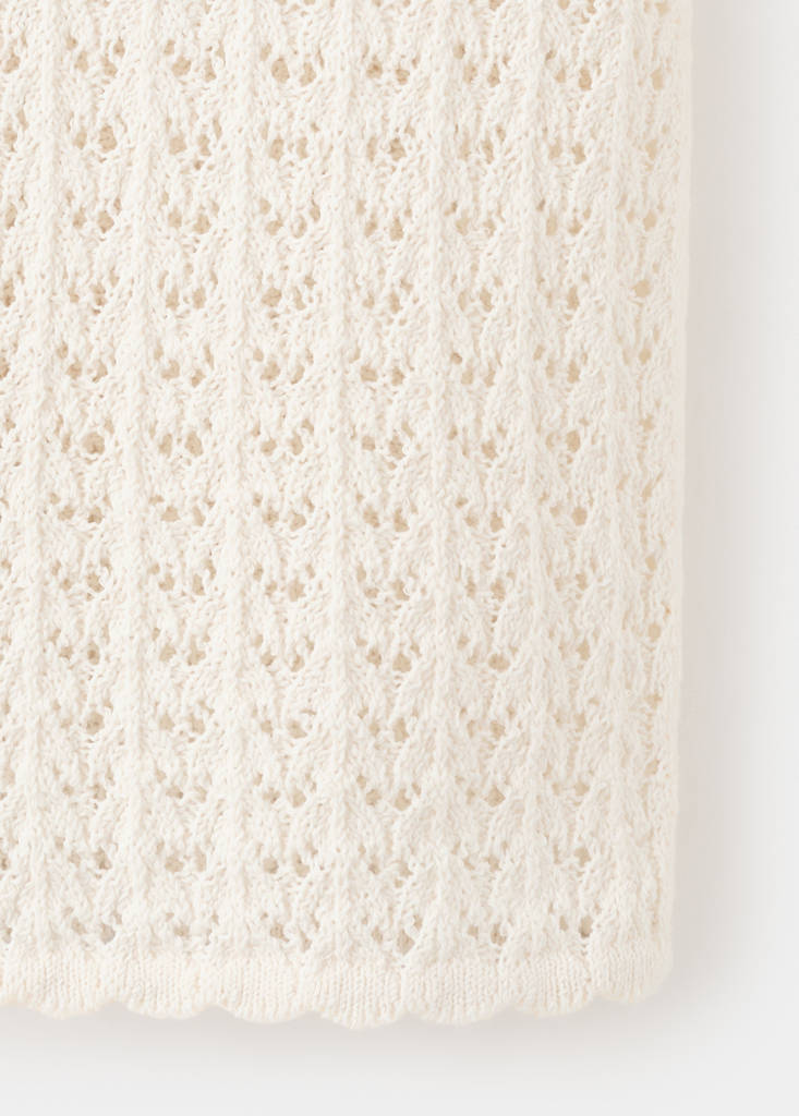 Open-knit toggle cardigan — Ecru