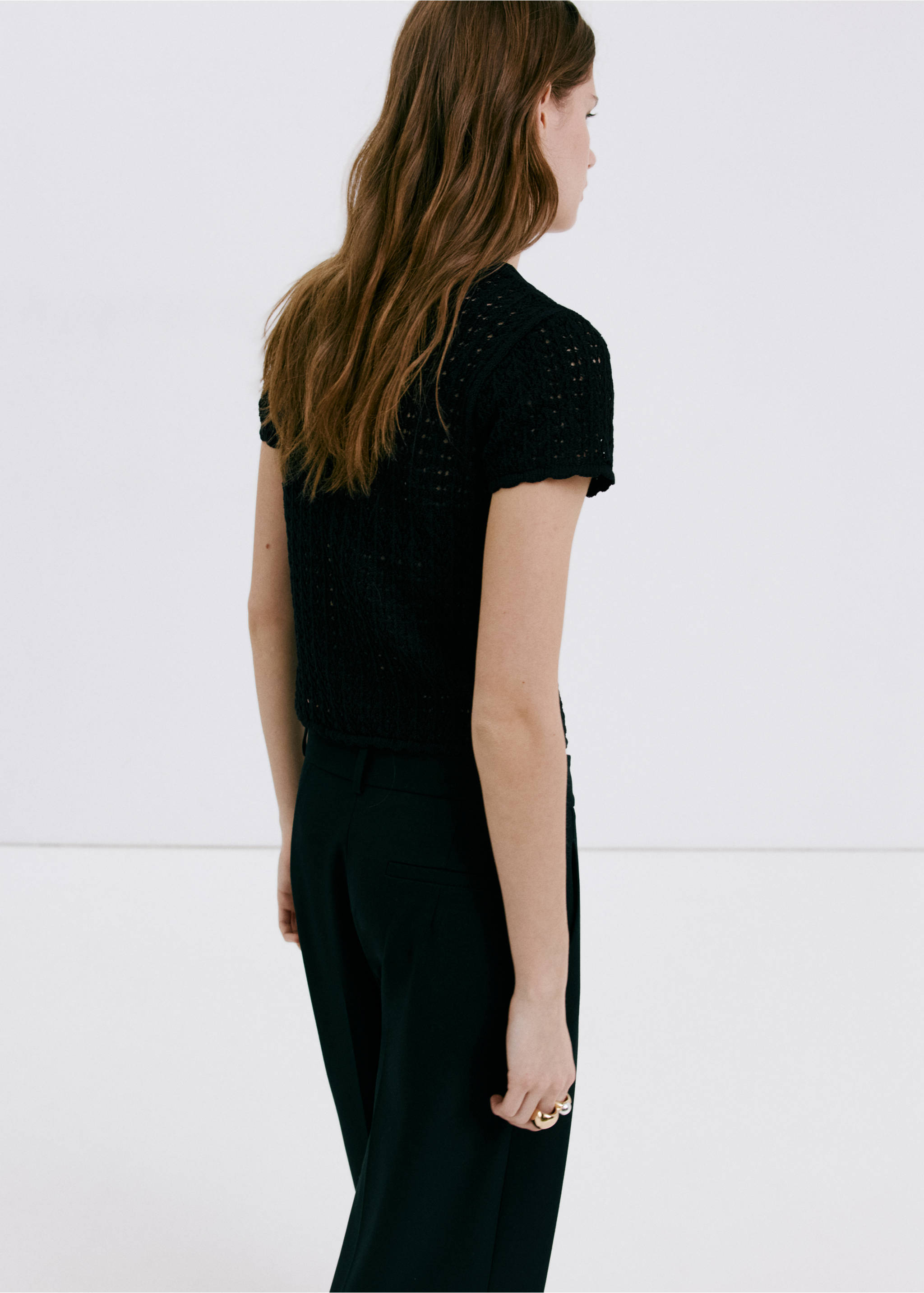 Warm knit duffle cardigan - Reverse of the article, Black. Ref: 37091454-00.