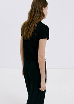 Open-knit toggle cardigan — Black 3