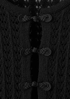 Open-knit toggle cardigan — Black 6