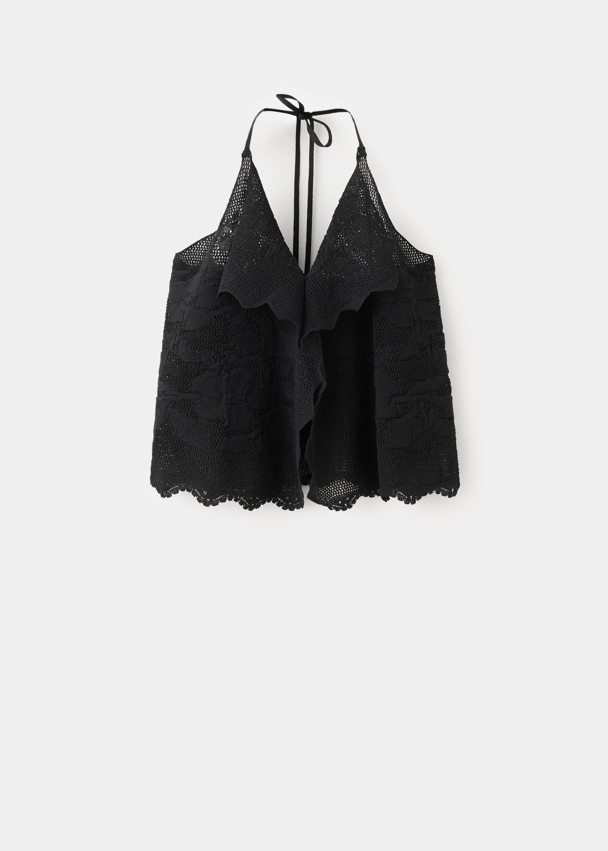 Embroidered knit halter top - Article without model