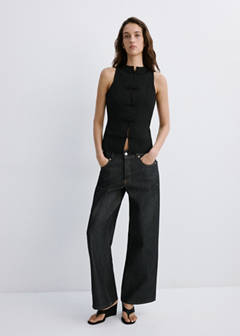 Toggle fastened knit gilet — Black 5