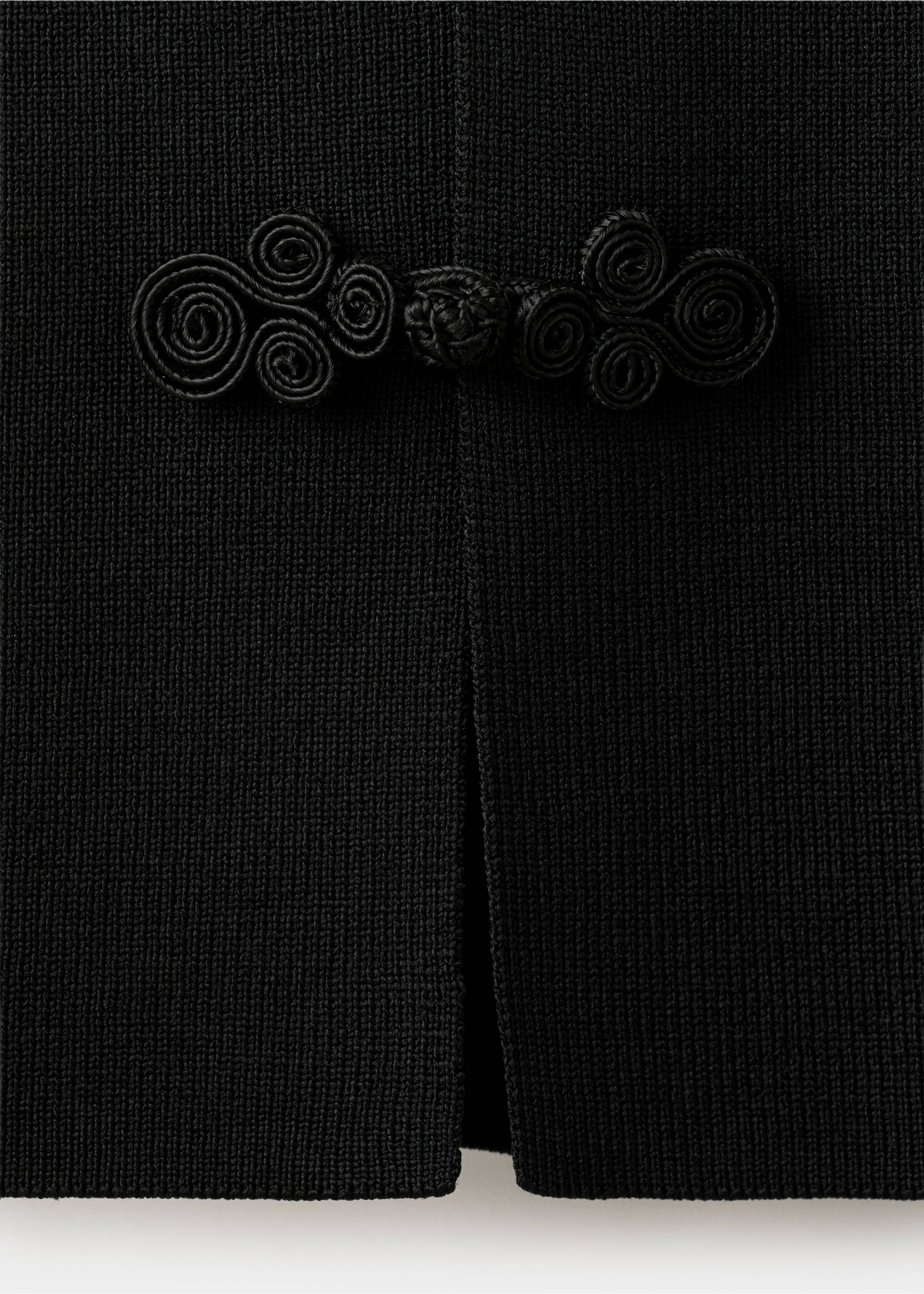 Knit frog fastening vest - Details of the article 0, Black. Ref: 37091456-00.