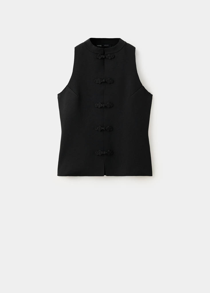 Toggle fastened knit gilet — Black