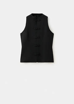 Toggle fastened knit gilet — Black 6