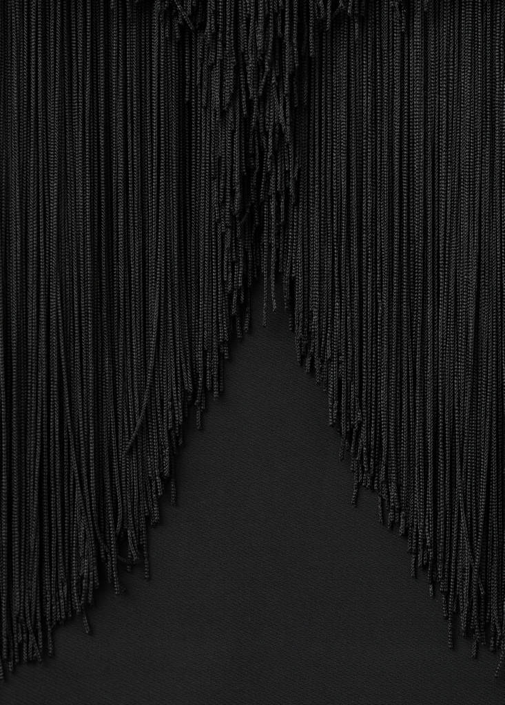 Strapless fringed dress — Black