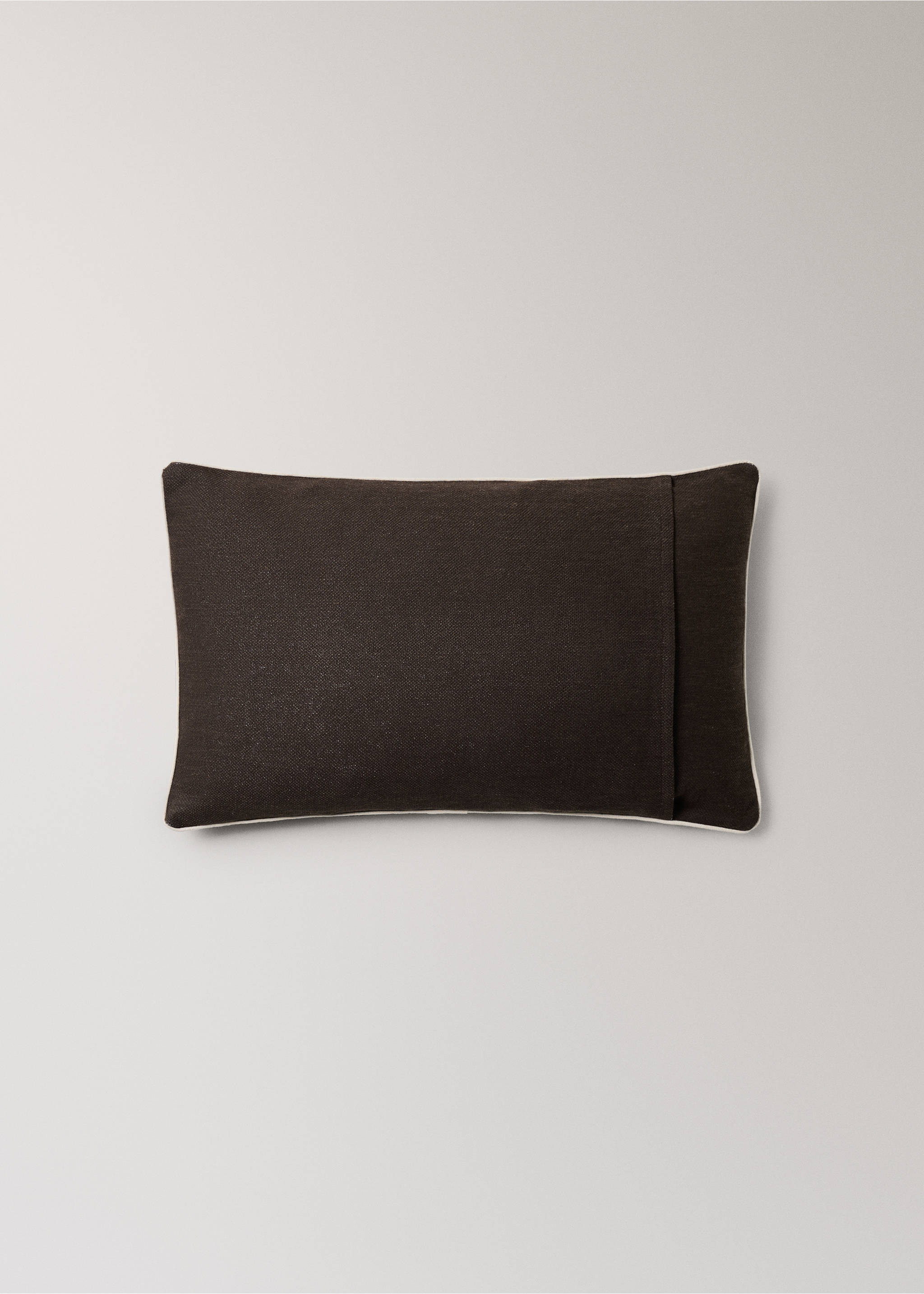 Cotton texture cushion cover 30x50 cm - Details of the article 4, Brown. Ref: 37091461-00.