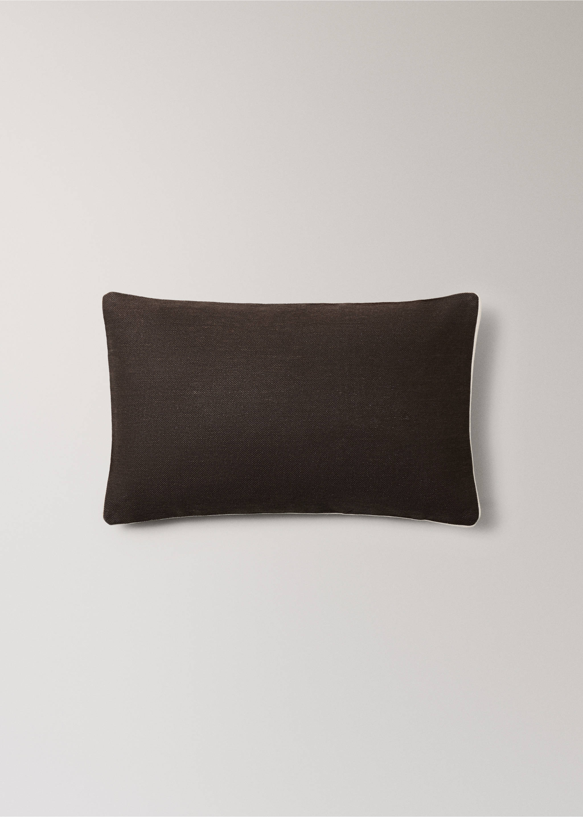 Cotton texture cushion cover 30x50 cm - Article without model, Brown. Ref: 37091461-00.
