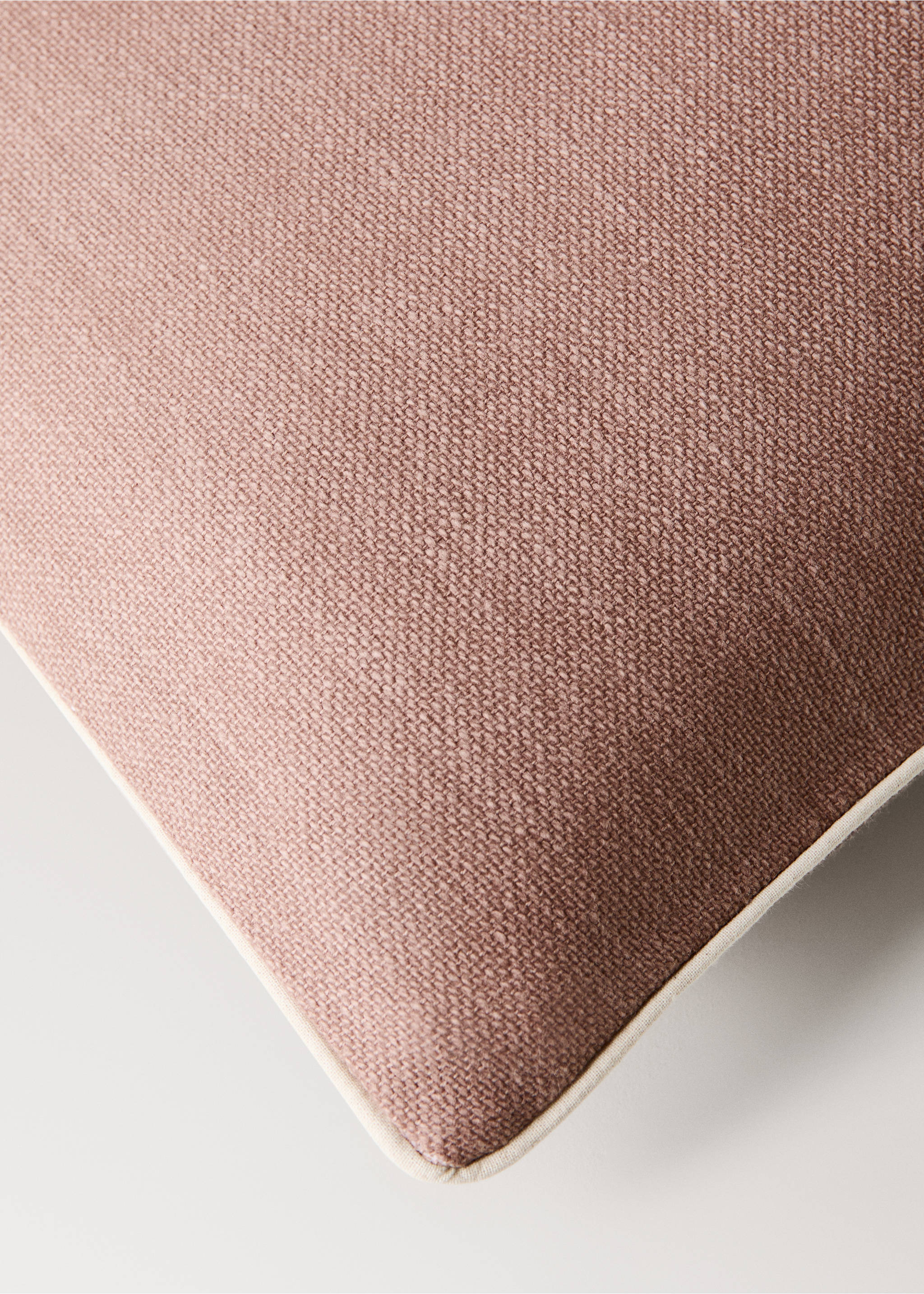 Cotton texture cushion cover 30x50 cm - Details of the article 1, Nude. Ref: 37091461-00.