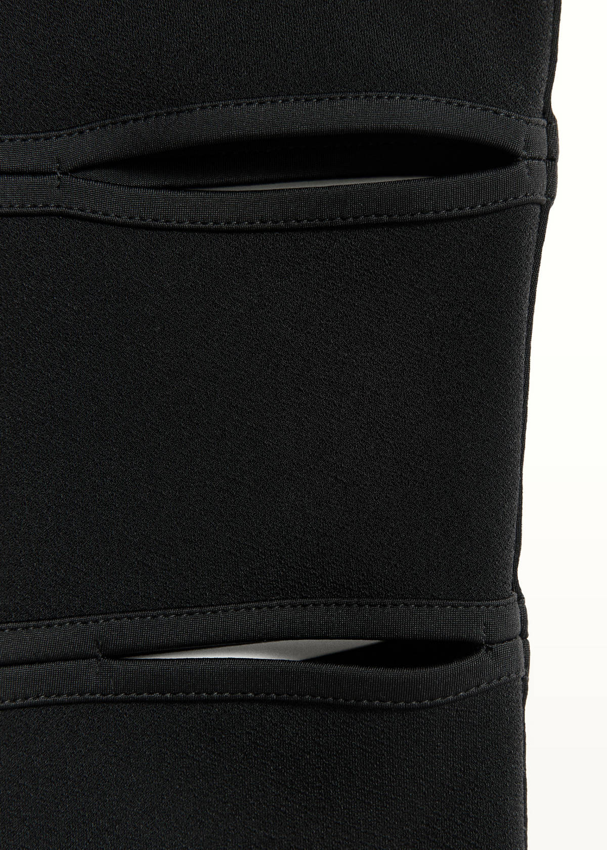 Capri trousers with openings — Black