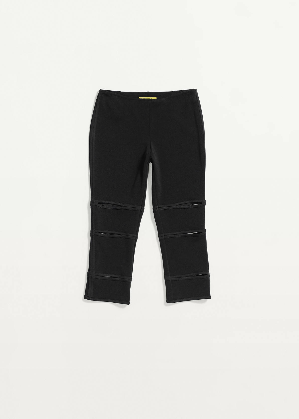 Capri trousers with openings — Black