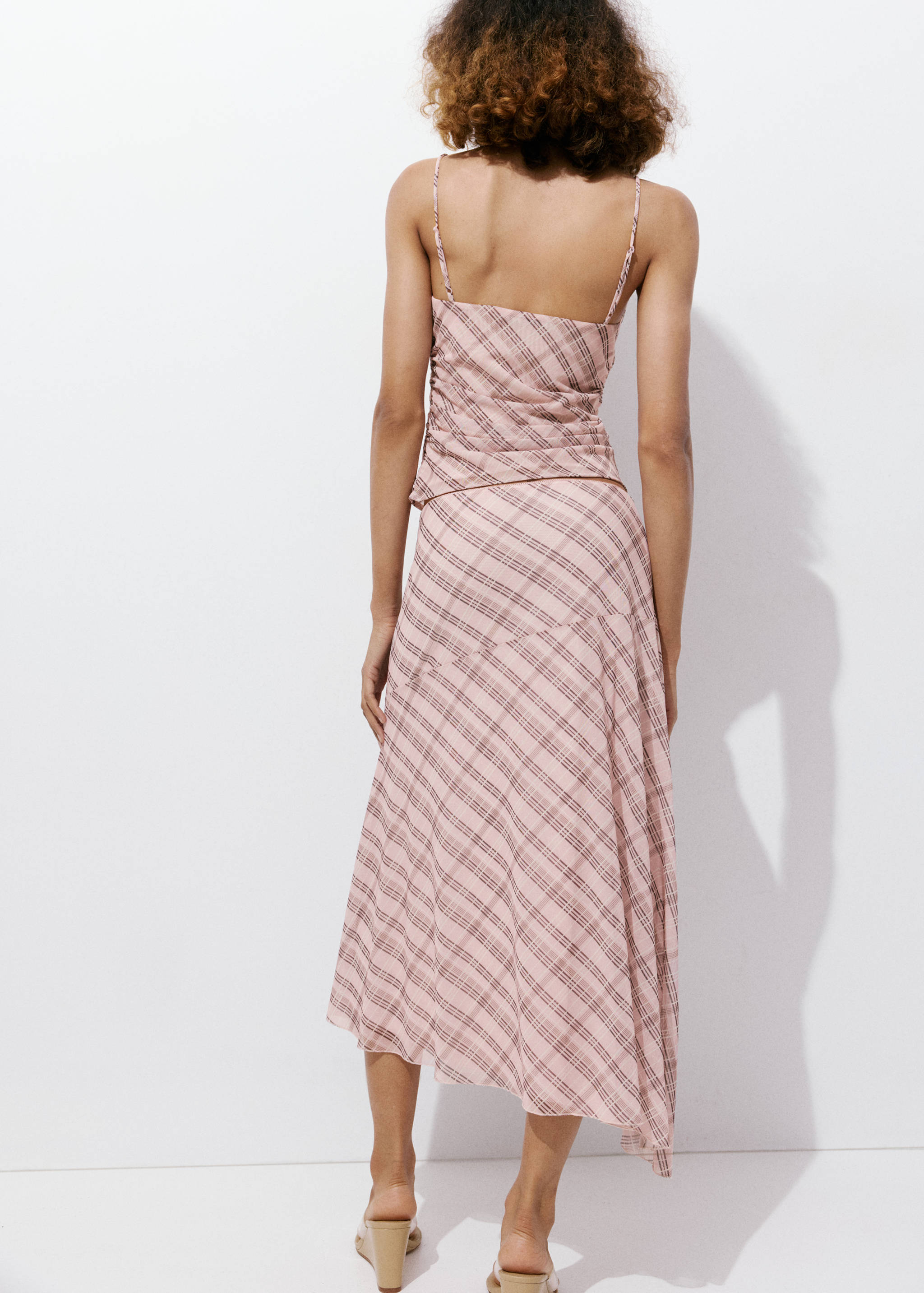 Checked asymmetric skirt - Reverse of the article