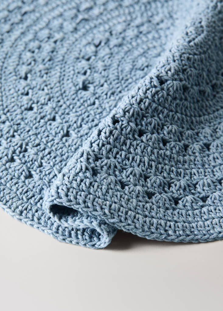 Round cotton table mat — Blue