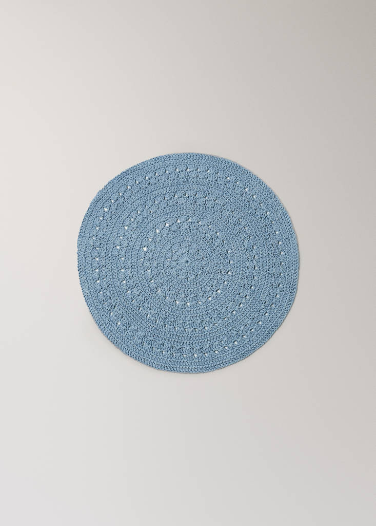 Round cotton table mat — Blue