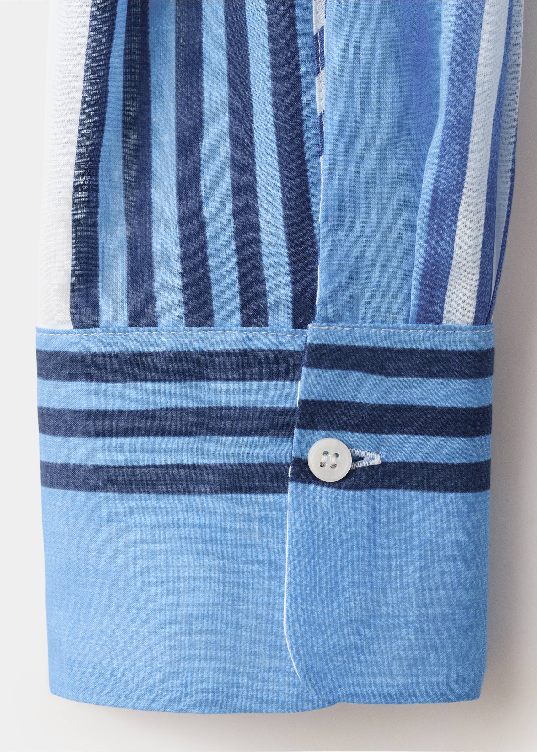100% cotton striped shirt - Details of the article 0, Blue. Ref: 37091467-00.