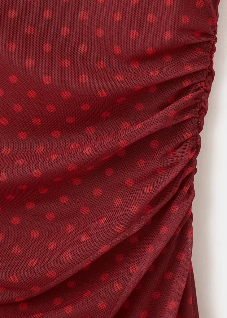 Polka dot tulle dress — Red