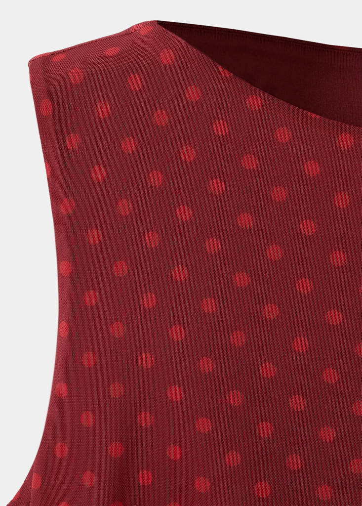 Polka dot tulle dress — Red
