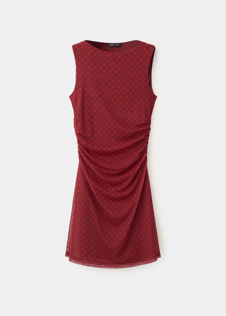 Polka dot tulle dress — Red