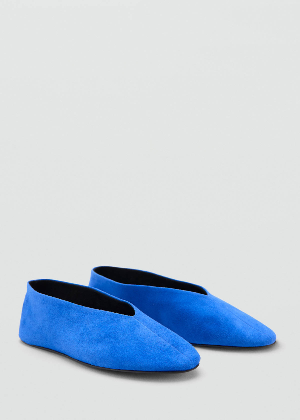 Suede leather ballerinas — Blue