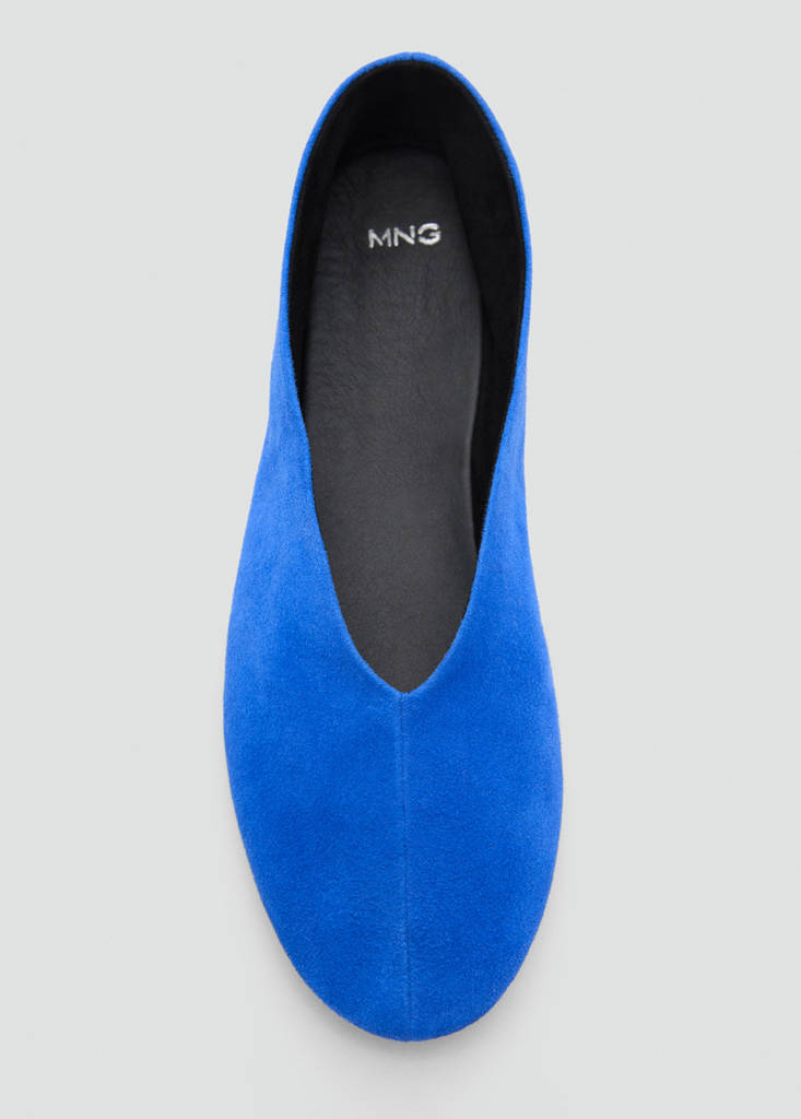 Suede leather ballerinas — Blue