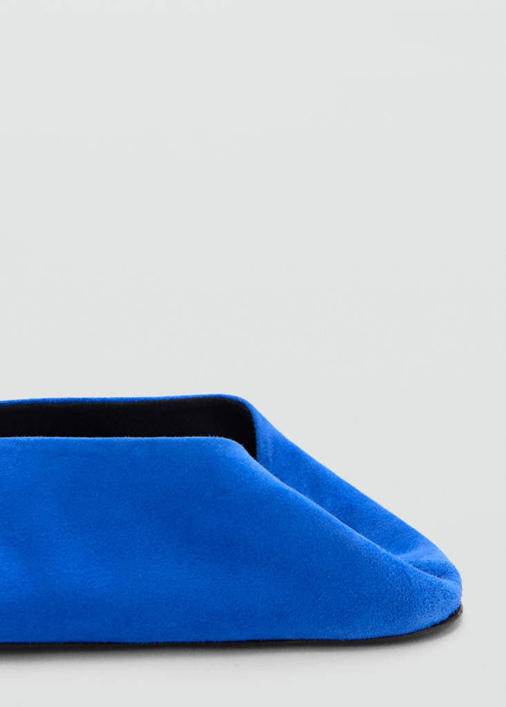Suede leather ballerinas — Blue