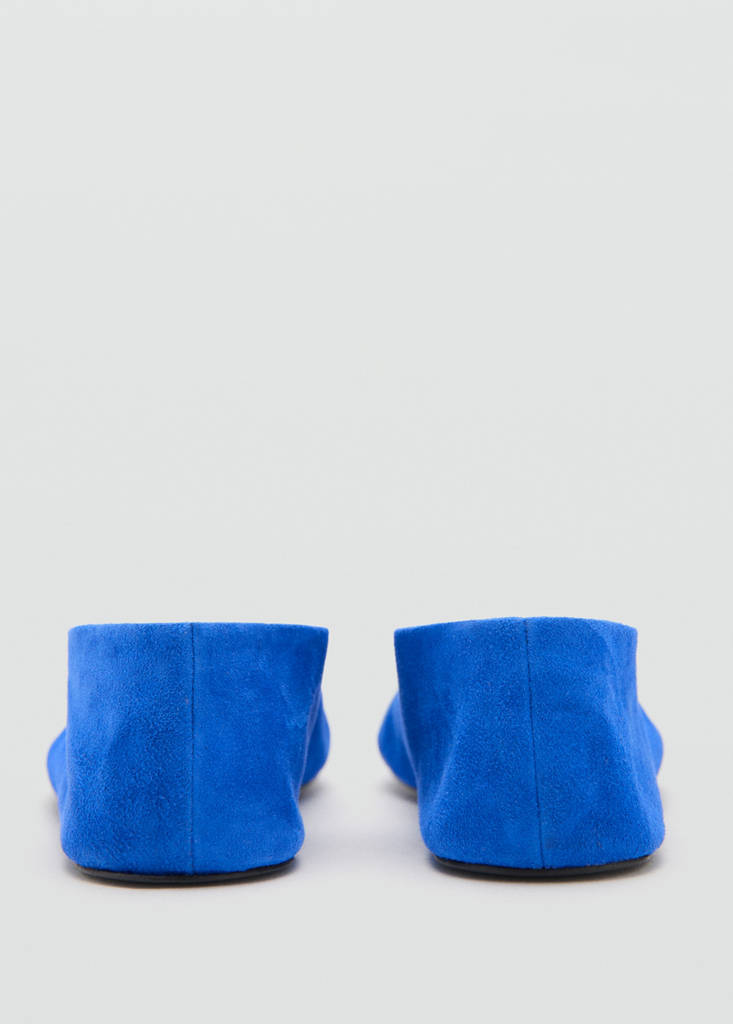 Suede leather ballerinas — Blue