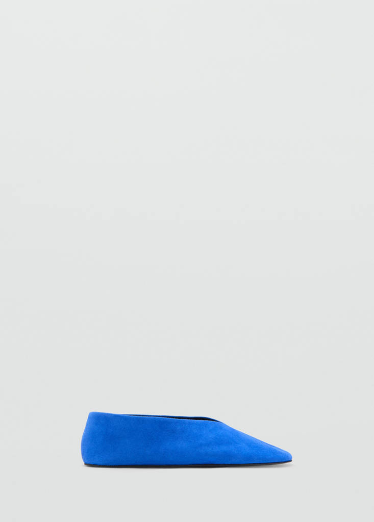 Suede leather ballerinas — Blue