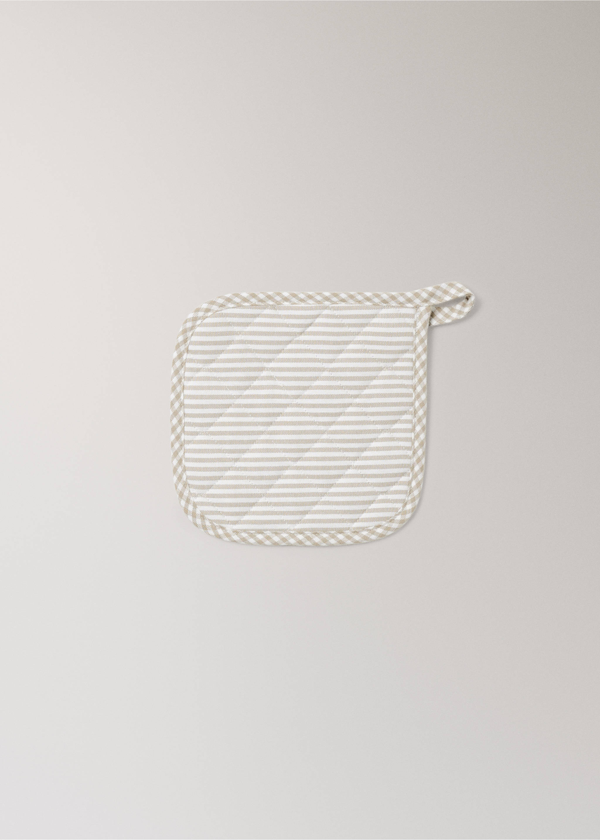 Cotton check kitchen potholder - Article without model, Light/Pastel Brown. Ref: 37091472-00.