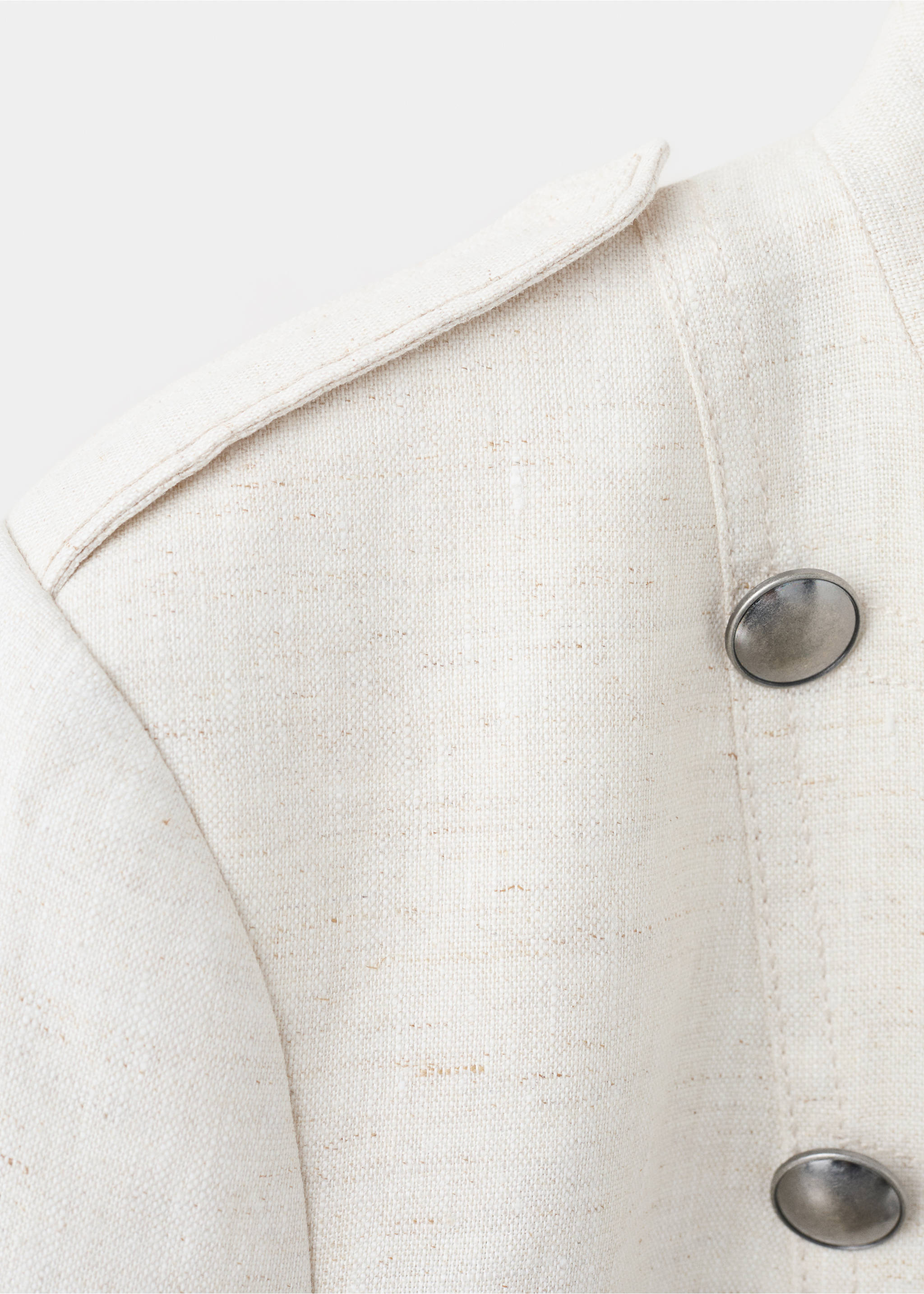Veste en lin à boutons - Détail de l'article 0, Beige. Ref: 37091473-00.