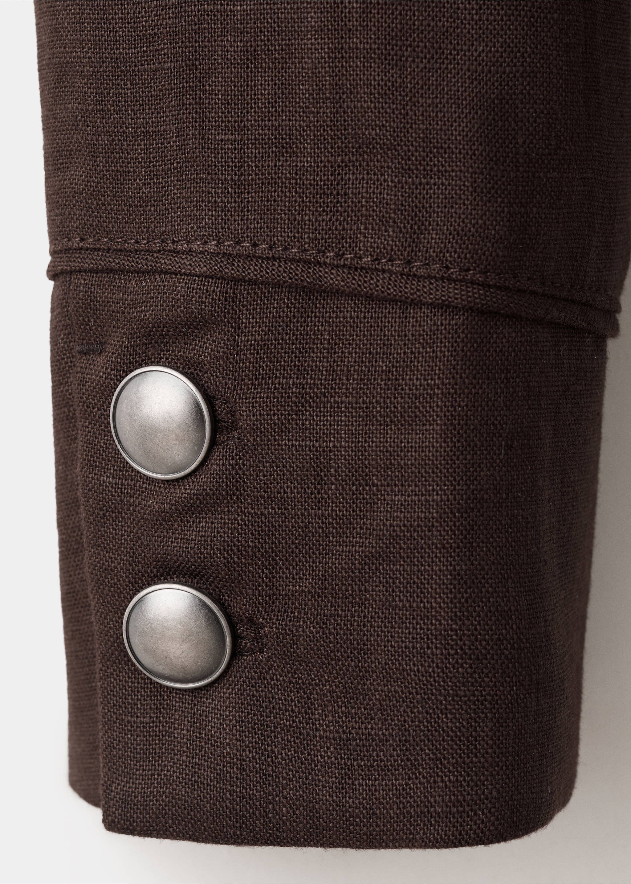 Veste en lin à boutons - Détail de l'article 0, Chocolat. Ref: 37091473-00.