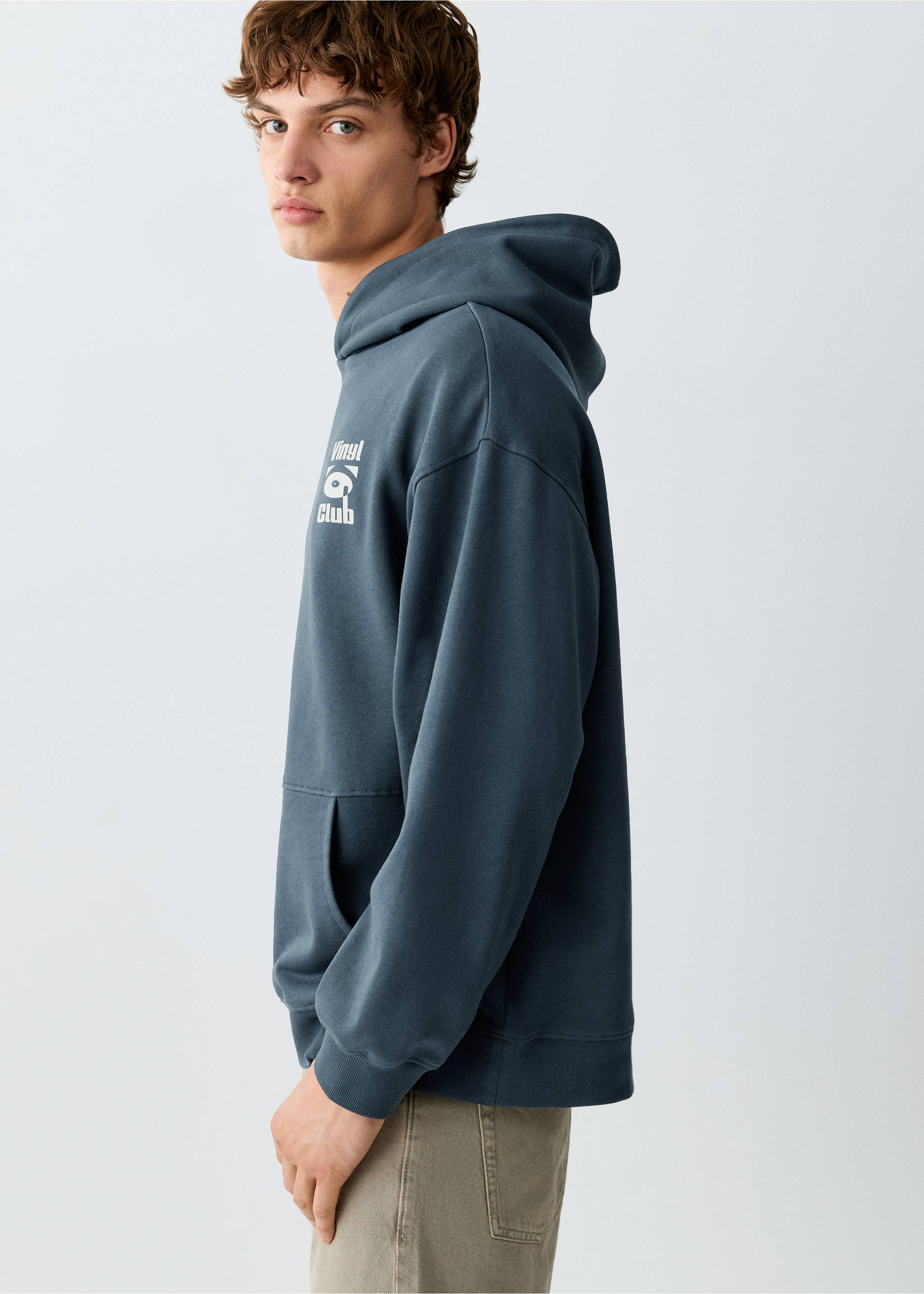 Bedrukte hoodie - Detail van het artikel 4, Marineblauw. Ref: 37091474-00.