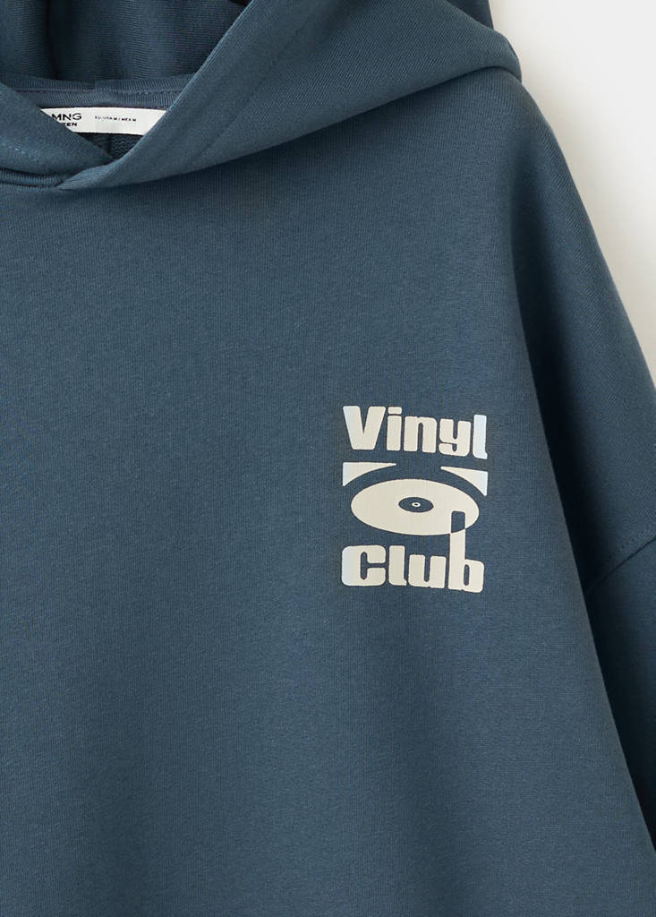 Printed hoodie — Navy