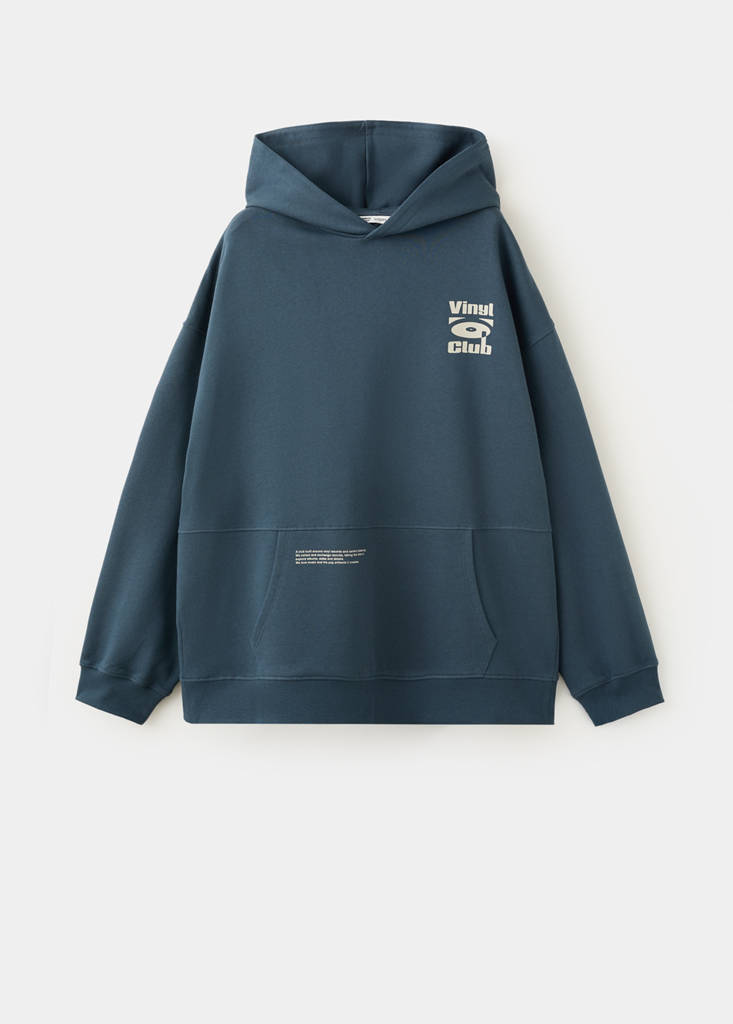 Printed hoodie — Navy