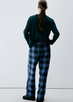 Two-piece flannel check pyjamas — Blue 3