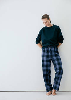 Two-piece flannel check pyjamas — Blue 5