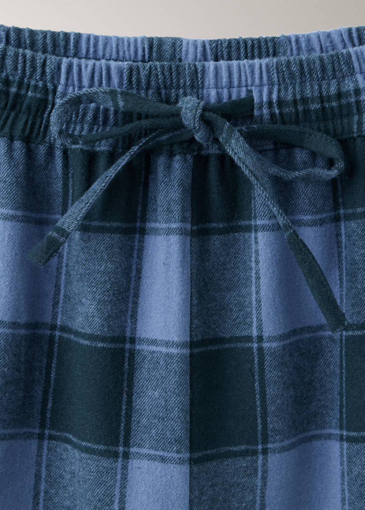 Two-piece flannel check pyjamas — Blue
