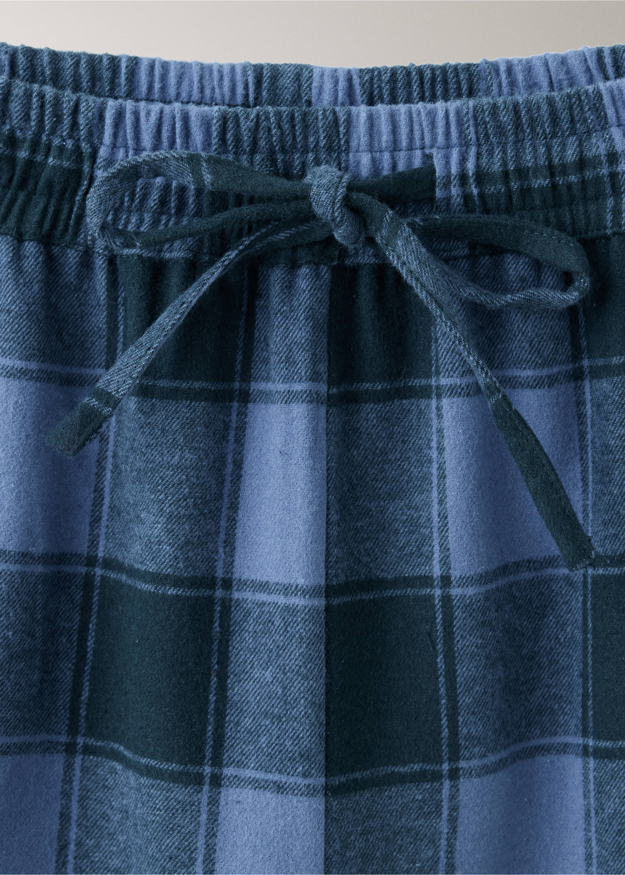 Pyjama deux pièces en flanelle à carreaux - Détail de l'article 8, Bleu. Ref: 37091475-00.