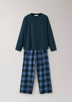 Two-piece flannel check pyjamas — Blue 6