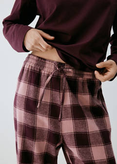 Two-piece flannel check pyjamas — Pink 4