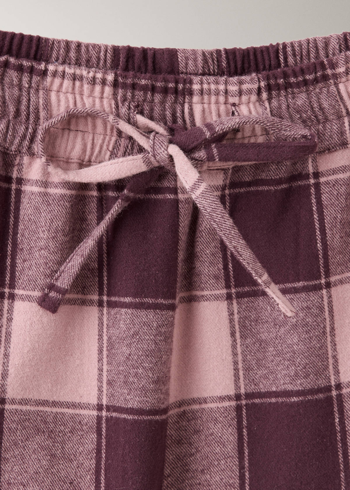 Two-piece flannel check pyjamas — Pink