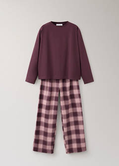 Two-piece flannel check pyjamas — Pink 5
