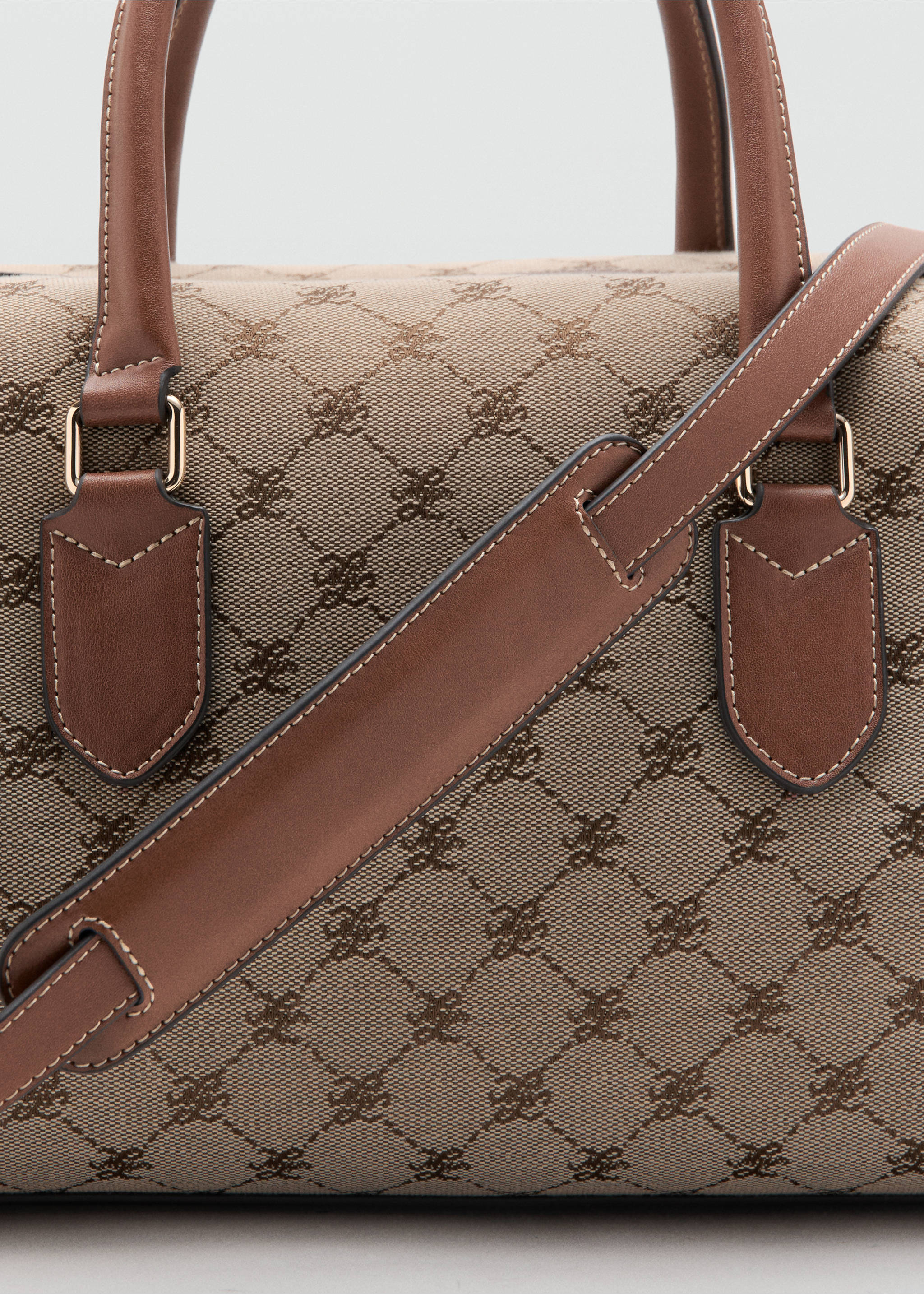 Jacquard logo bowling bag - Details of the article 2, Leather. Ref: 37091477-00.