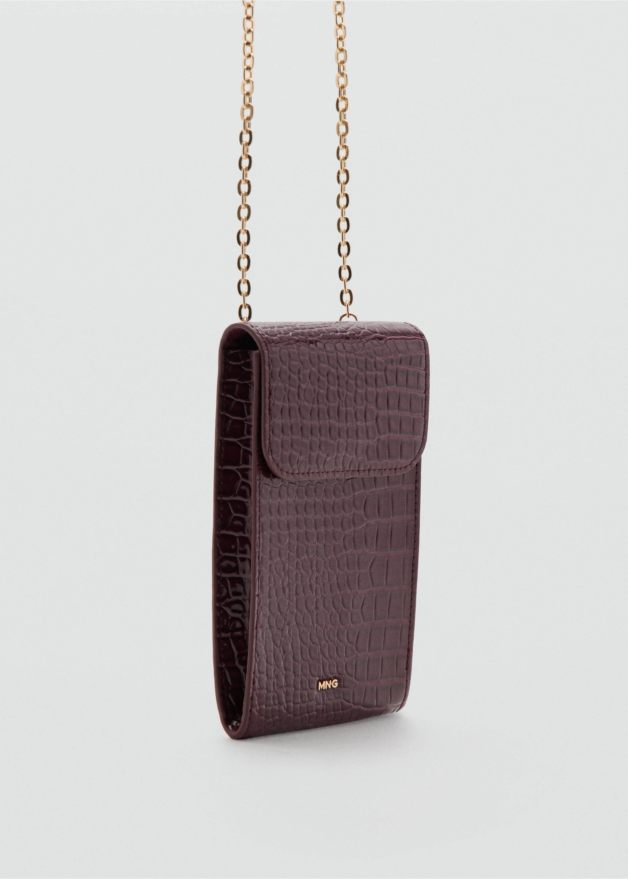 Shiny glitter coconut phone case - Medium plane, Burgundy. Ref: 37091479-00.