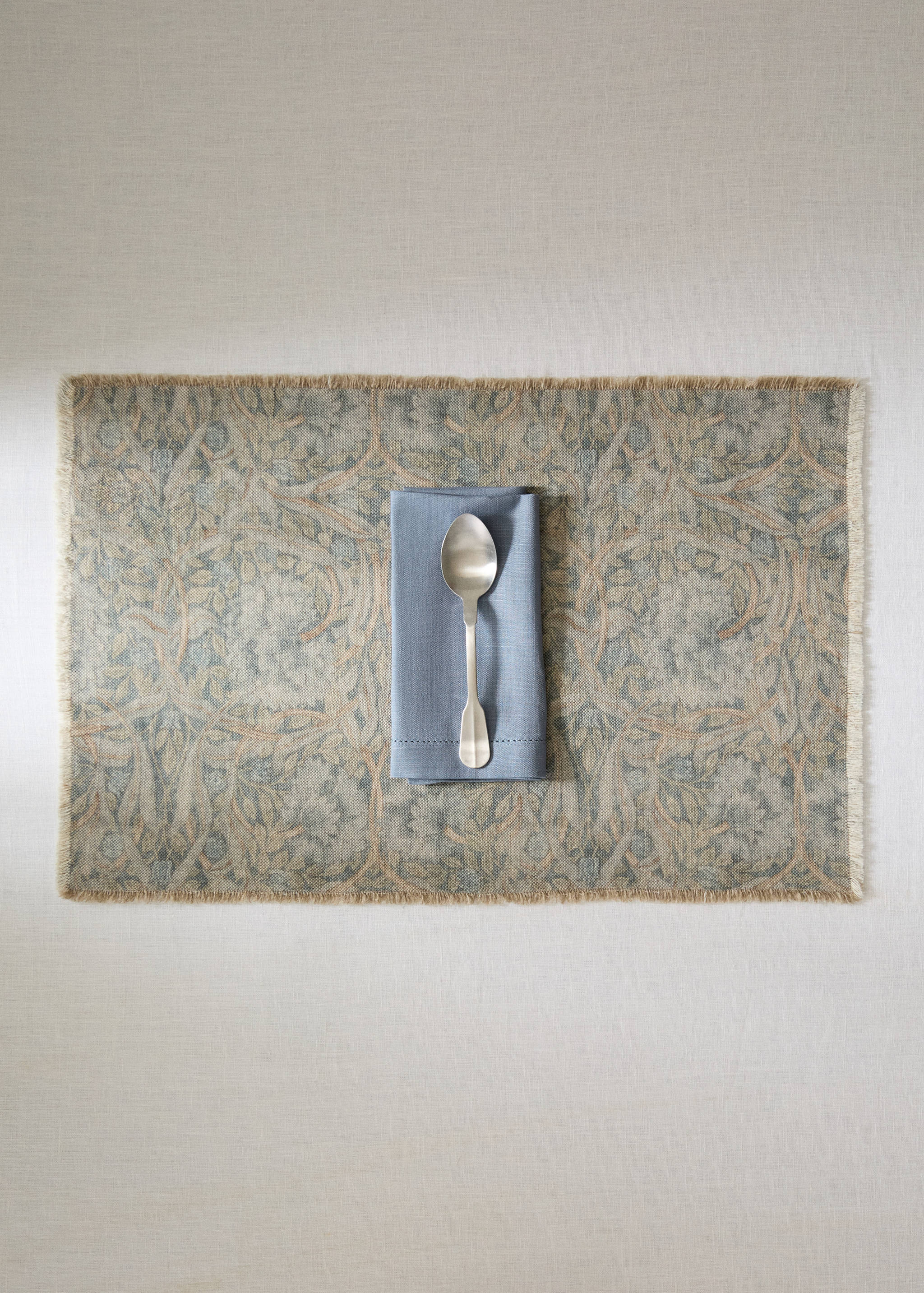 Einzelplatzset aus Baumwolle-Leinen-Mischung mit Blumenmuster 40x60 cm - Allgemeine Ansicht