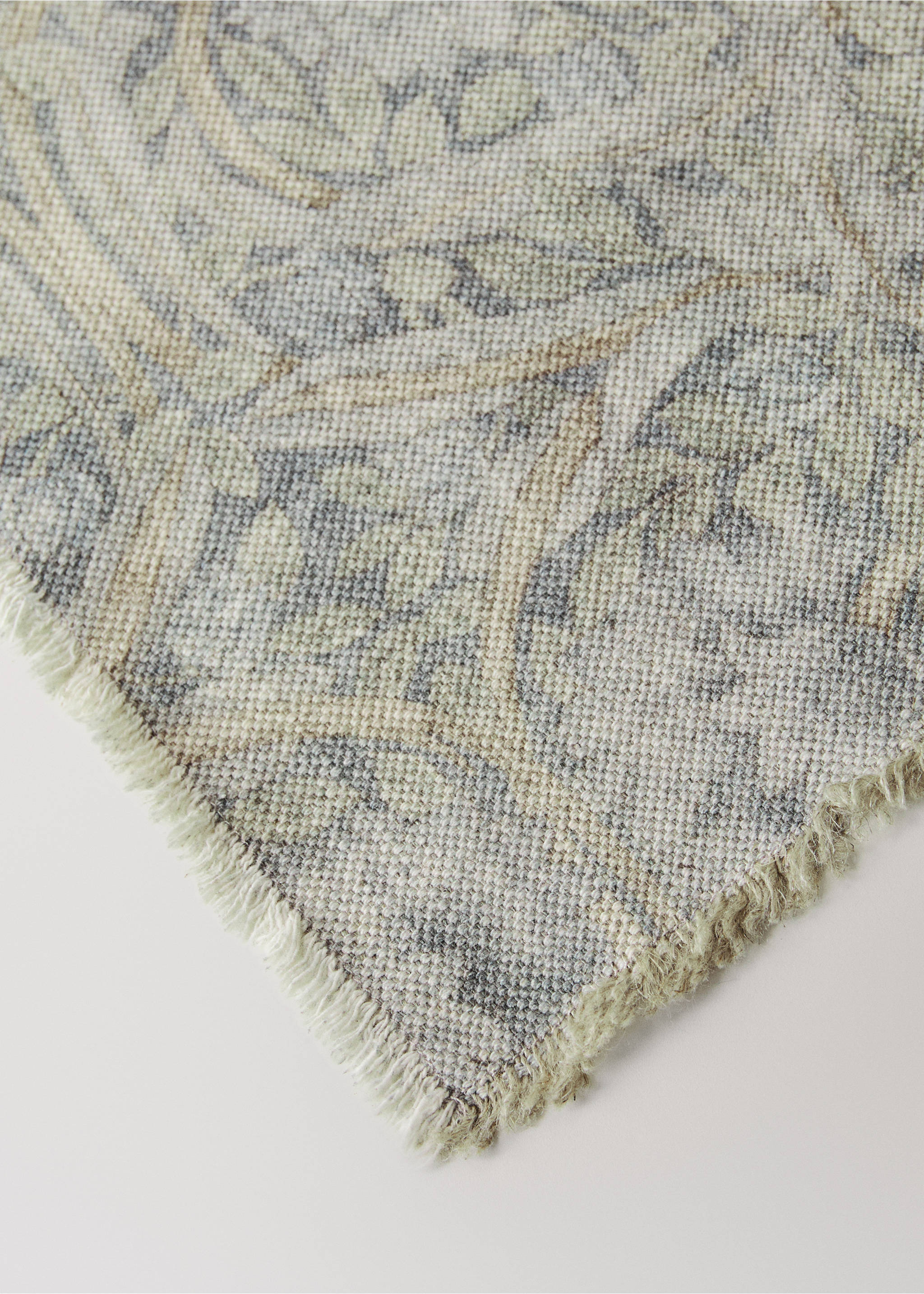 Einzelplatzset aus Baumwolle-Leinen-Mischung mit Blumenmuster 40x60 cm - Detail des Artikels 1, Blau. Ref: 37091480-00.