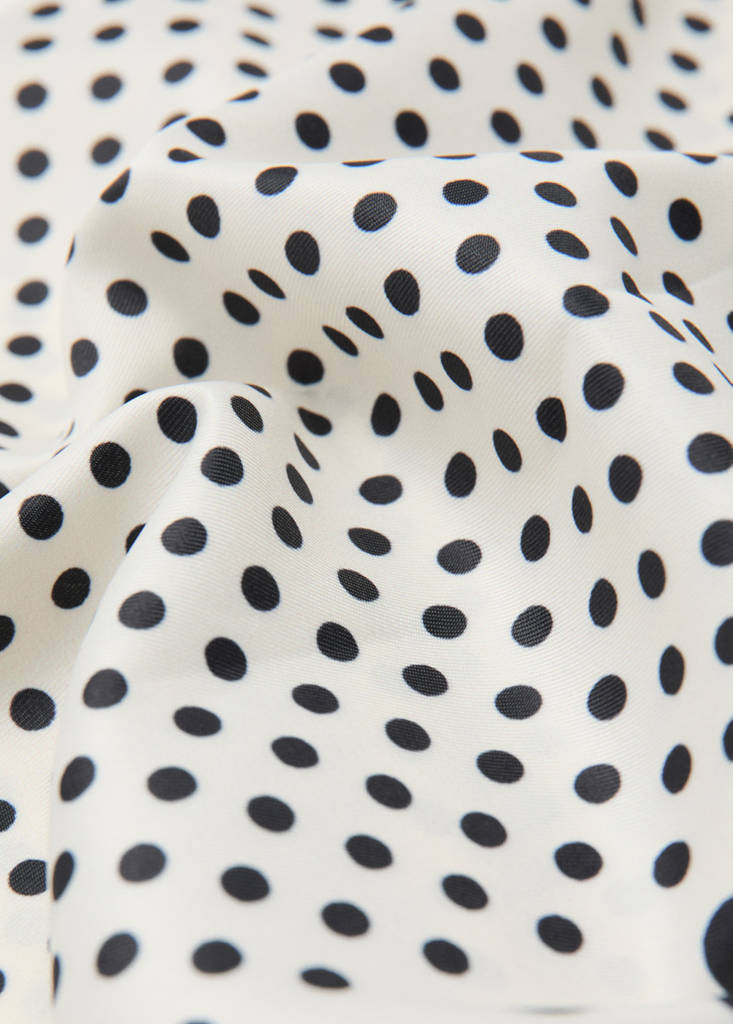 Satin check-print scarf — Ecru