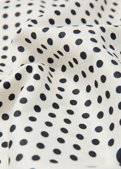 Satin check-print scarf — Ecru 2
